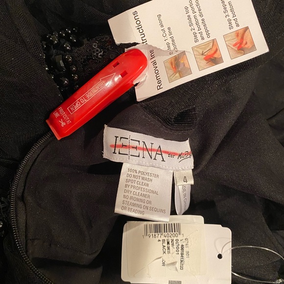 Ieena for Mac Duggal Sequin Bodice Long-Sleeve Ruffle Tiered Midi dress - Picture 11 of 13